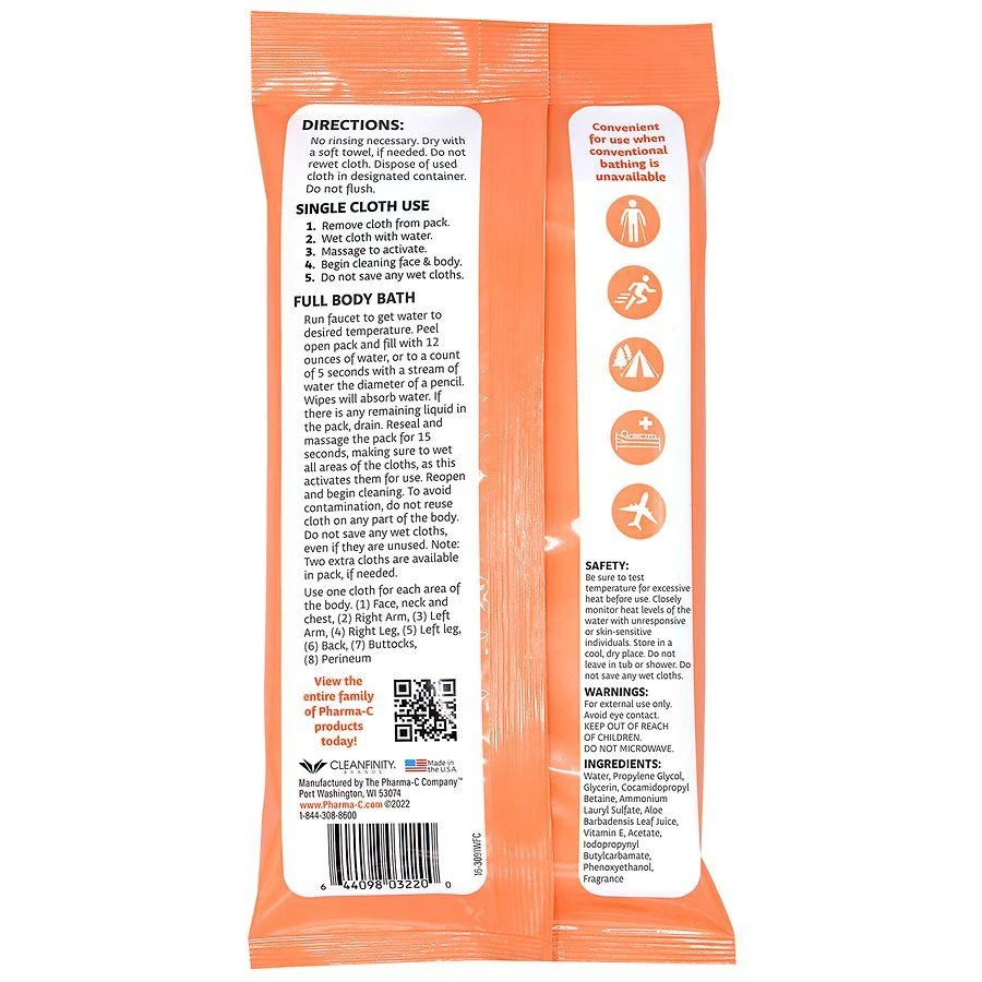 Pharma-C-Wipes Water Activated Bathing Cloths 3