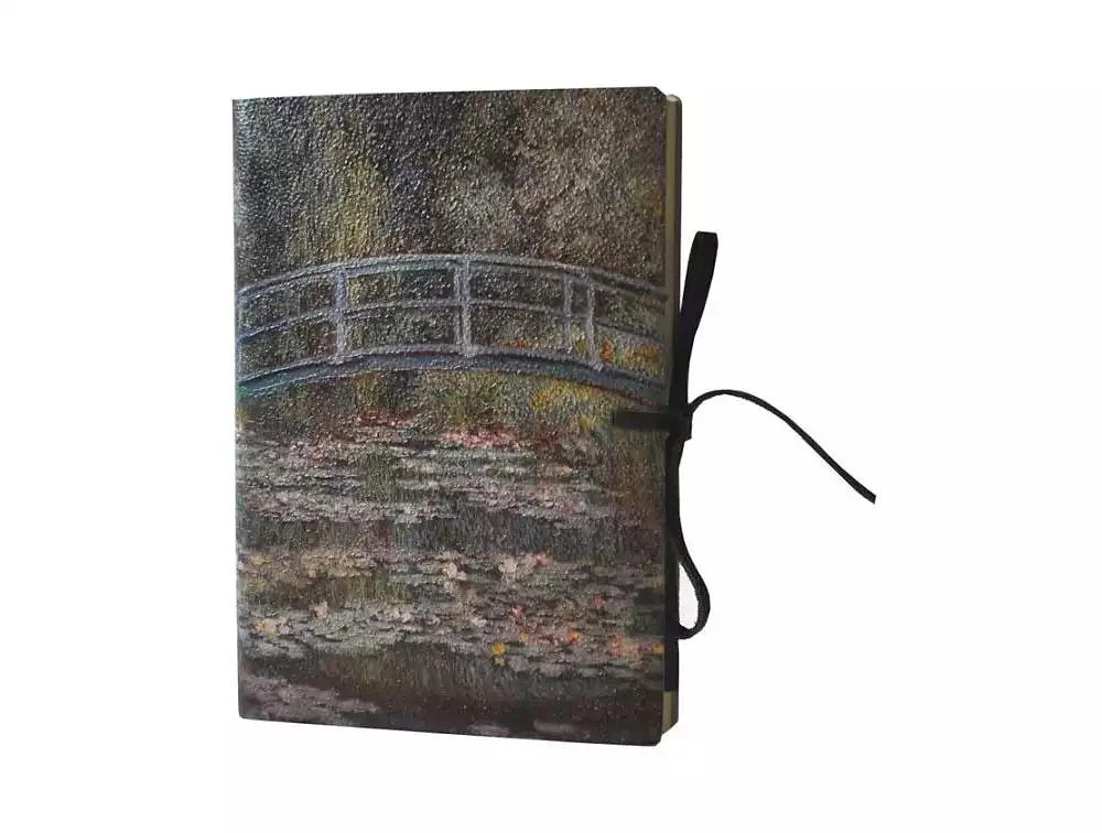 Barnes & Noble Monet Bridge over a Pond of Water Lilies Leather Journal with Suede Tie, 192 lined pages, 6" x 8" by DIARPELL 1