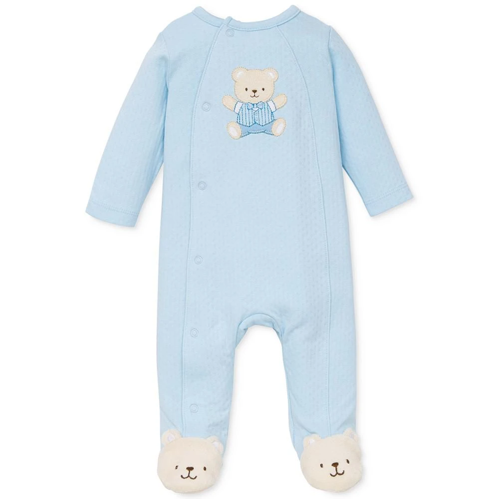 Little Me Baby Boys Cute Bear Snap Close Footed Coverall 1