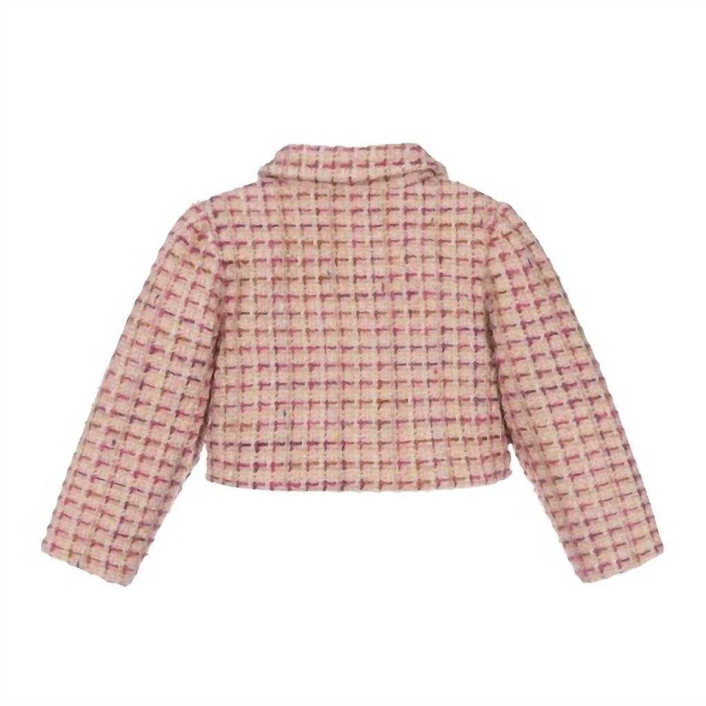 Patachou Girls Woven Coat Jacket In Pink