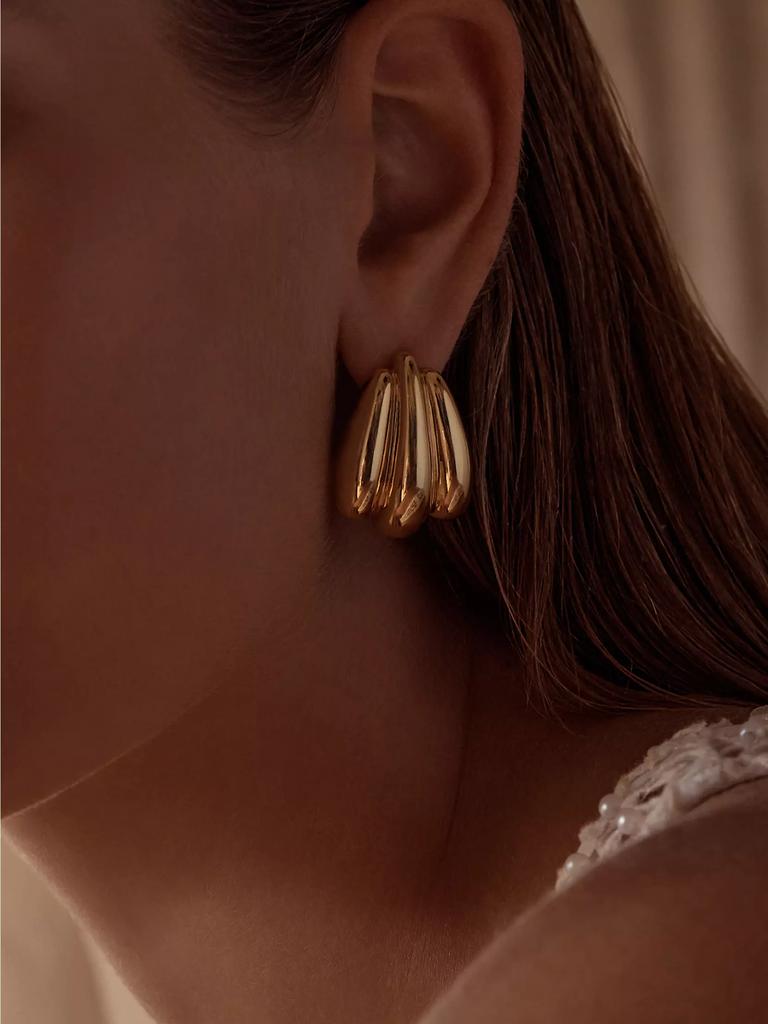 Amber Sceats Zagora Quinnie Fluted 24K-Gold-Plated Drop Earrings