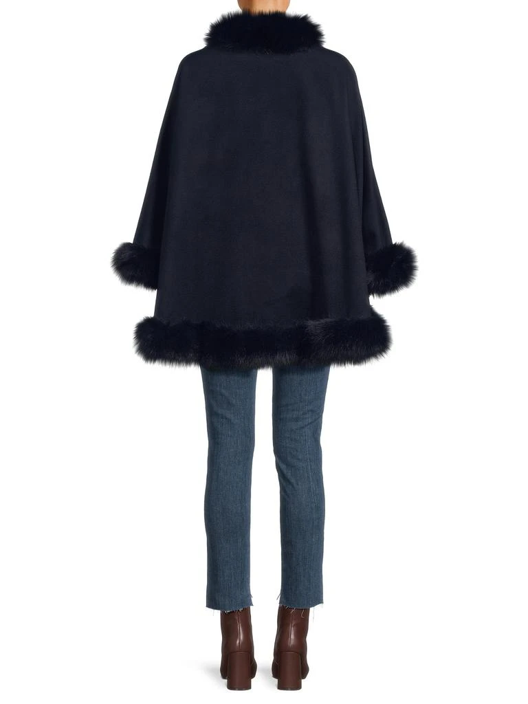 BELLE FARE Faux Fur Trim Cashmere Cape 2