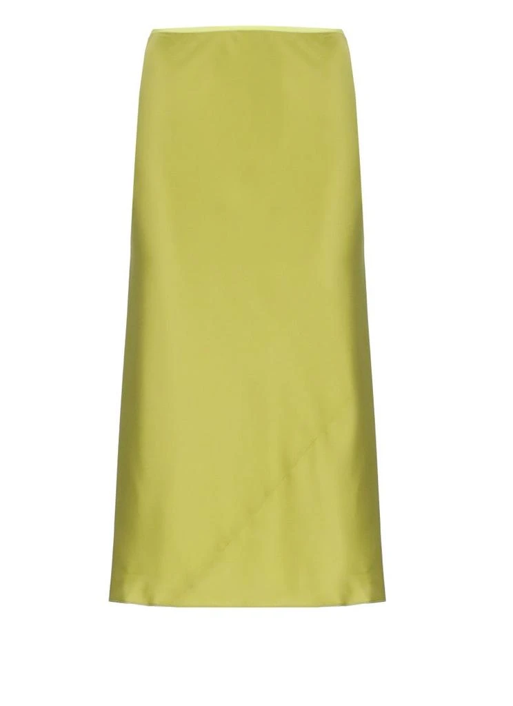 Dries Van Noten Sleek Acid Green Silk Skirt 1