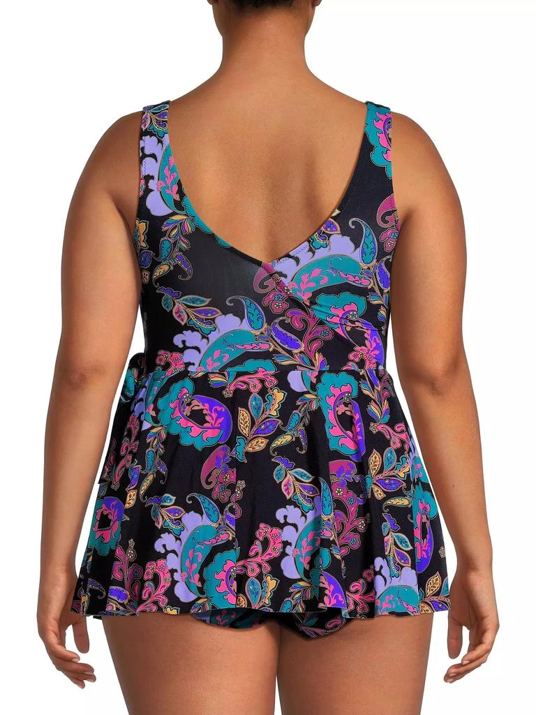 Johnny Was Plus Fatima Wrap-Skirt One-Piece Swimsuit 5