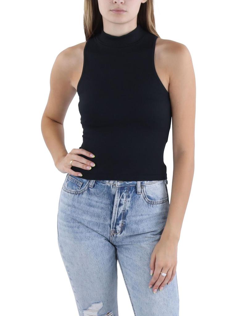 Almost Famous Juniors Womens Mock-Neck Seamless Pullover Top
