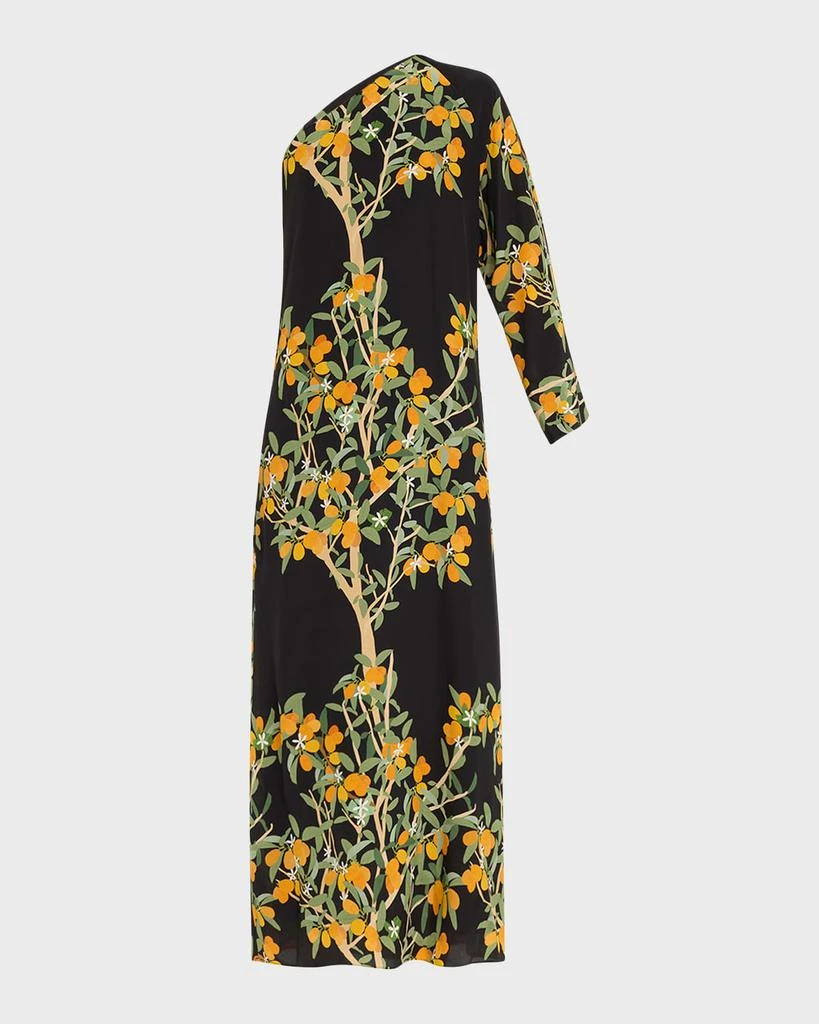 Bernadette Lola One-Shoulder Kumquat Print Midi Dress 1