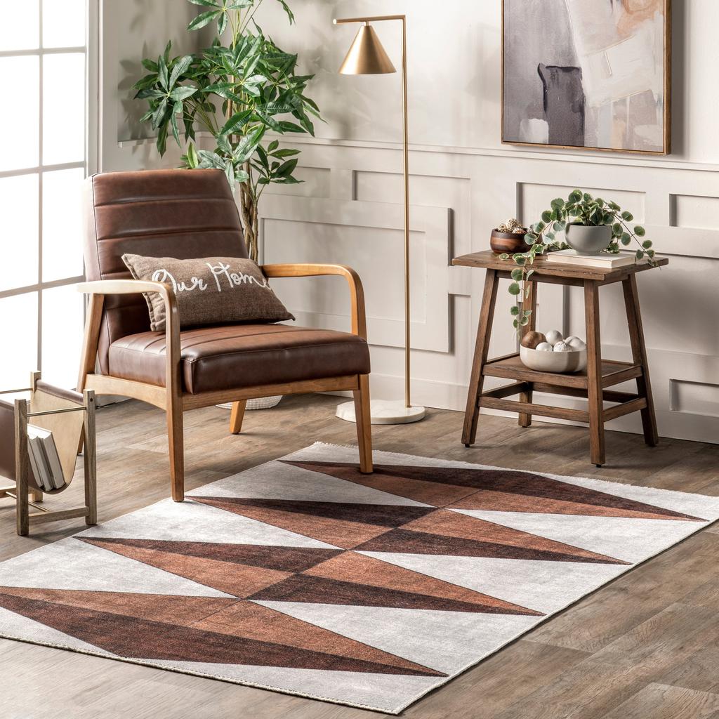 nuLOOM Isolde Diamond Machine Washable Area Rug