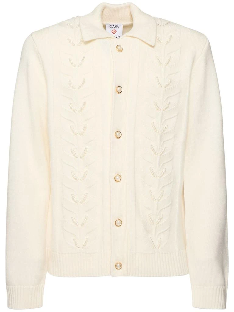 Casablanca Laurel Wool Cardigan 1