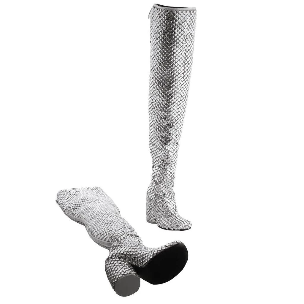 Burberry Anita Over-The-Knee 110 mm Heel Boot in Silver/Crystal, Brand Size 36 ( US Size 6 ) 2