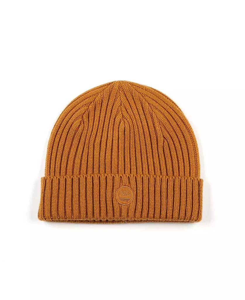 Timberland Men's Embroidered Logo Patch Ribbed Cuff Beanie 1