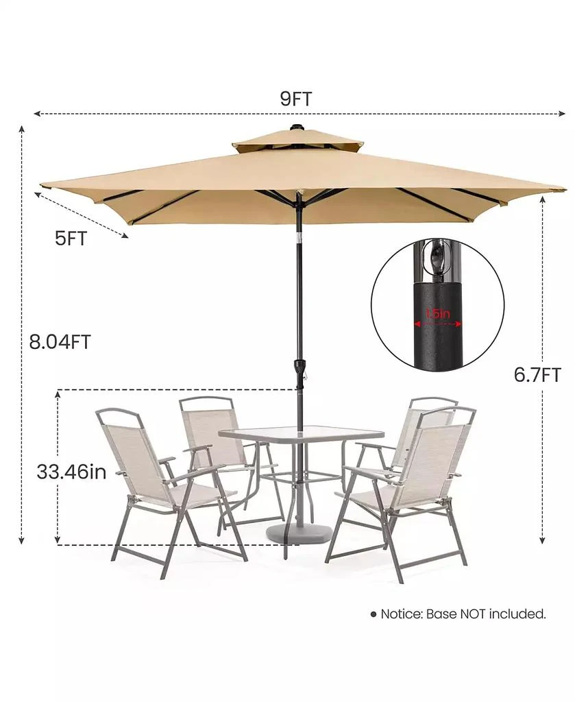 Slickblue Rectangular Patio Umbrella with Stand – Adjustable Tilt for Backyard 
Deck 4
