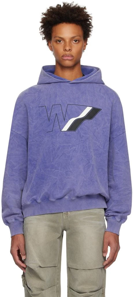 We11done Purple Wave Line Hoodie 1