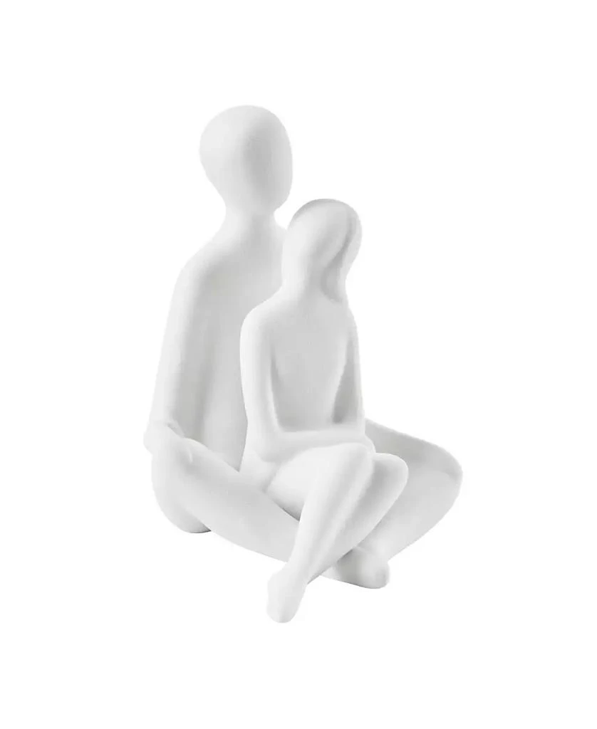 Danya B Hans White Abstract Sitting Couple Matte Ceramic Sculpture Set 3