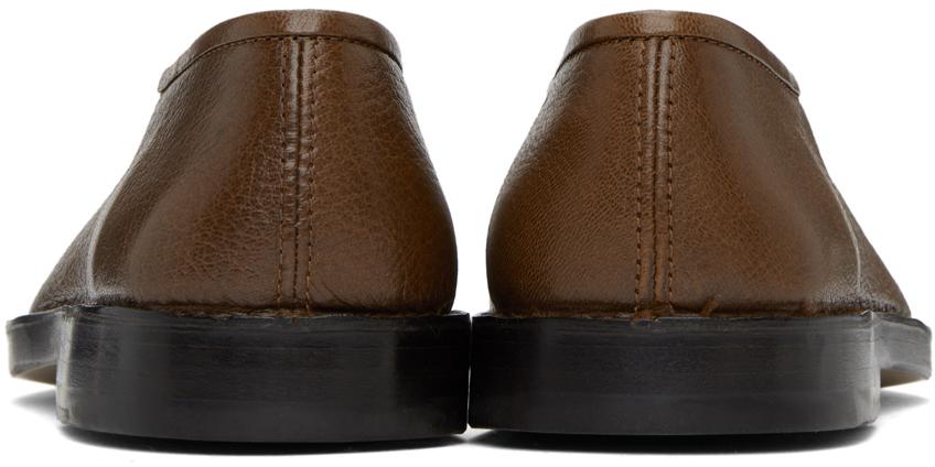 LEMAIRE Brown Flat Piped Slippers
