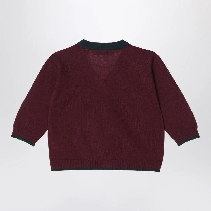 Bonpoint Burgundy wool cardigan 2