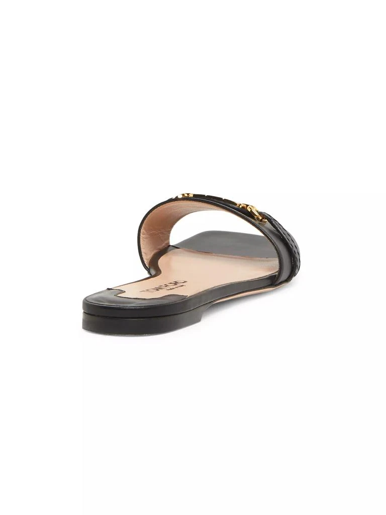 Tom Ford Logo Chain-Link Leather Slide Sandals 3