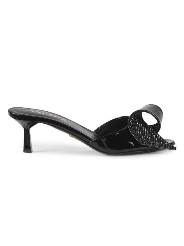 Prada Strass Leather Embellished Sandals