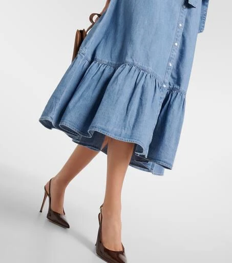 VERONICA BEARD Edwina belted denim midi dress 6
