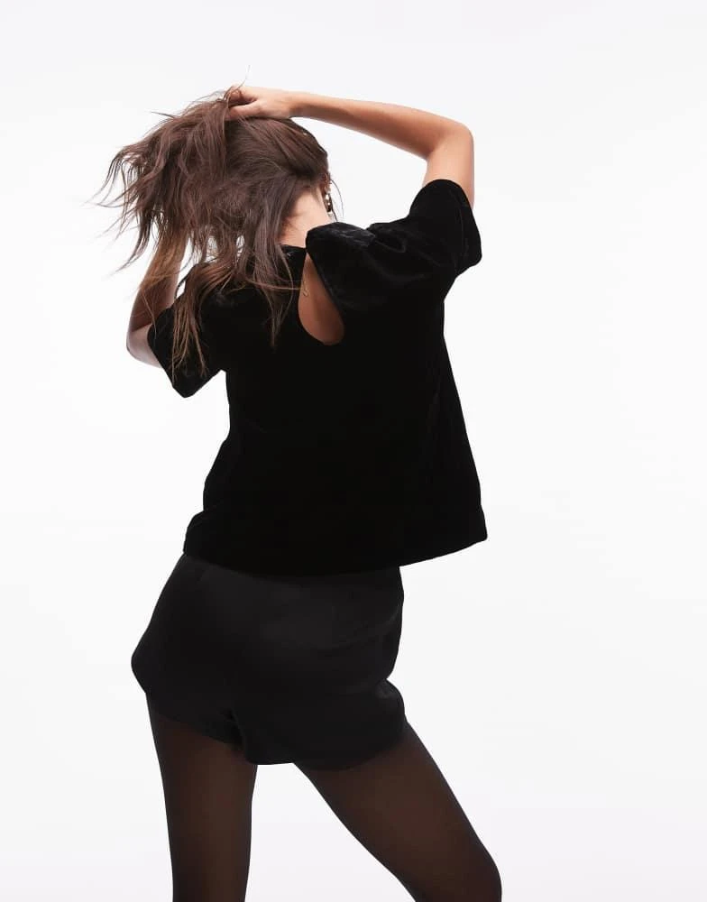 & Other Stories & Other Stories velvet top with collar in black 2