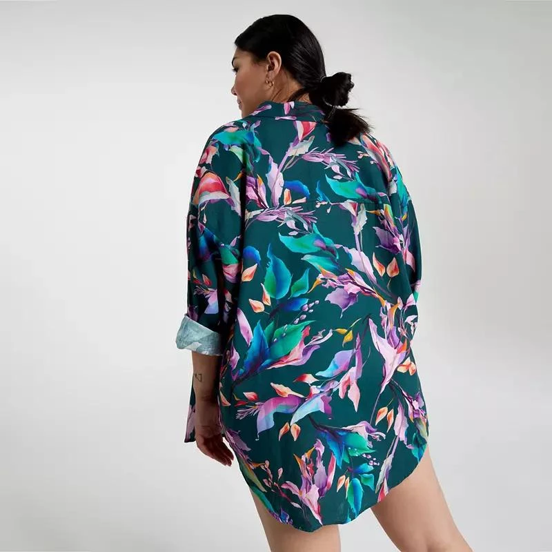 CALIA CALIA Women's Oversized Long Sleeve Button Down Cover Up 7