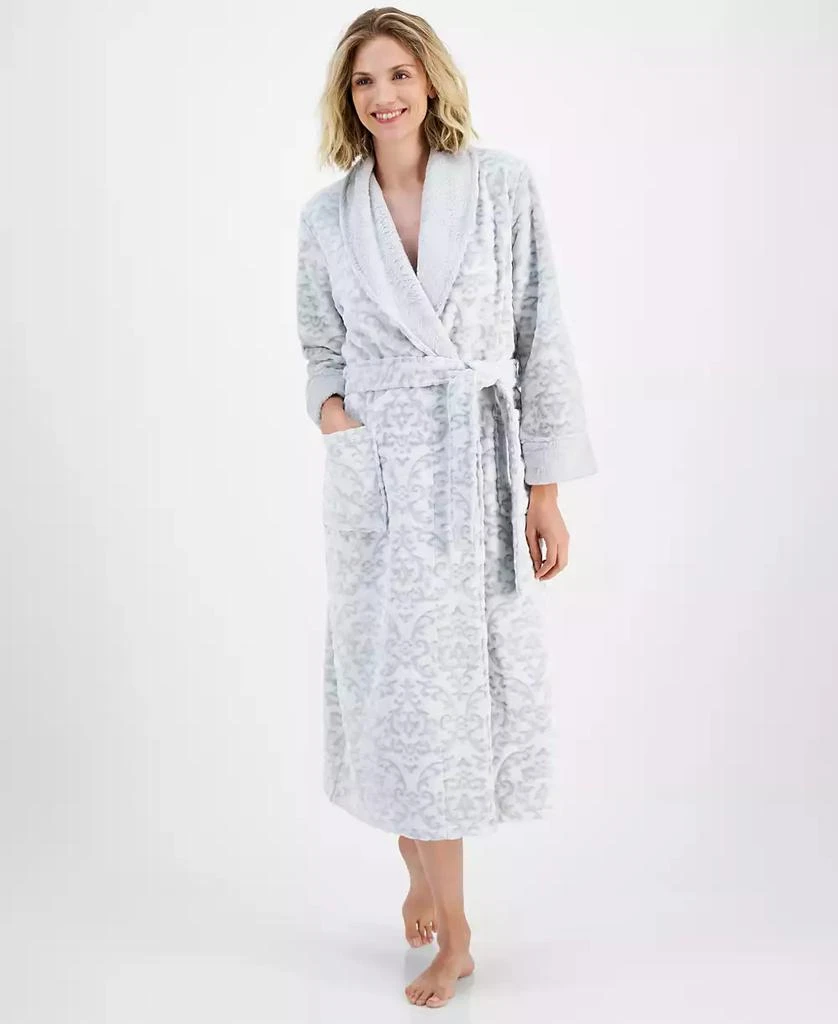 Charter Club Women's Long Embossed Plush Robe, Created for Macy's 1