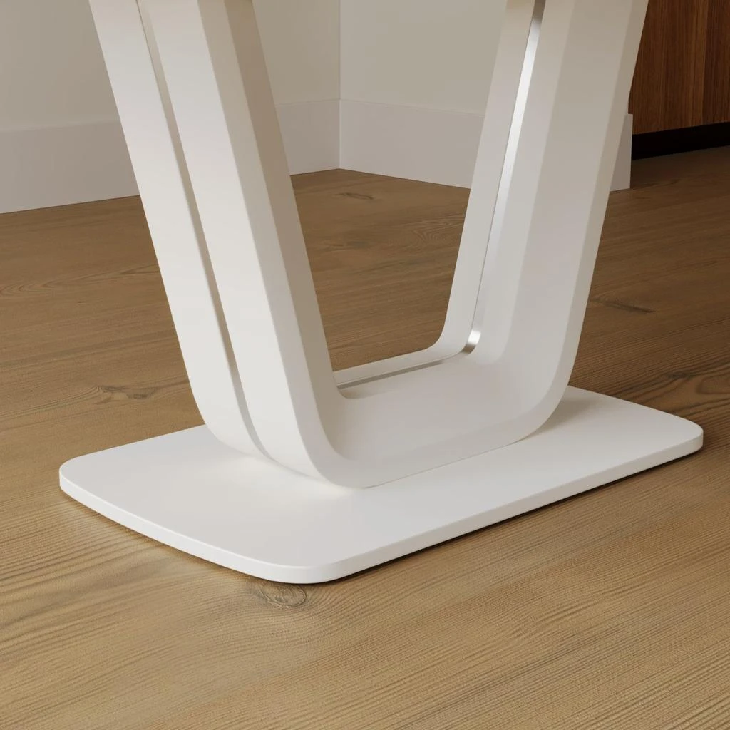 Streamdale Furniture Streamdale Expandable White Dining Table, U-Legs, Home/Office 3