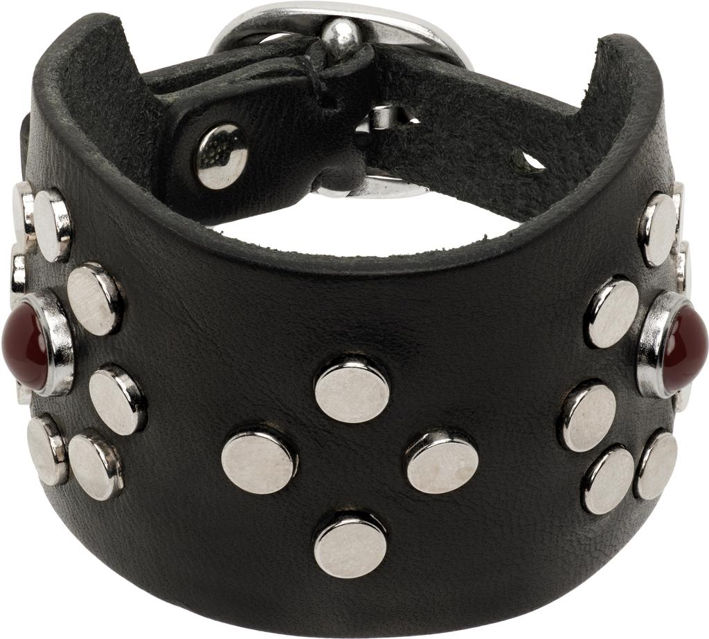 Our Legacy Black Spine Leather Bracelet - Bracelets - BeyondStyle