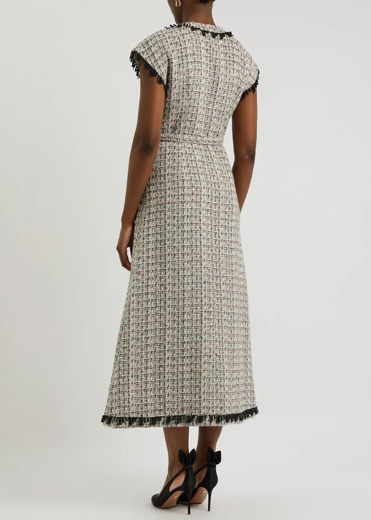 Huishan Zhang Whitney bead-embellished tweed midi dress 3