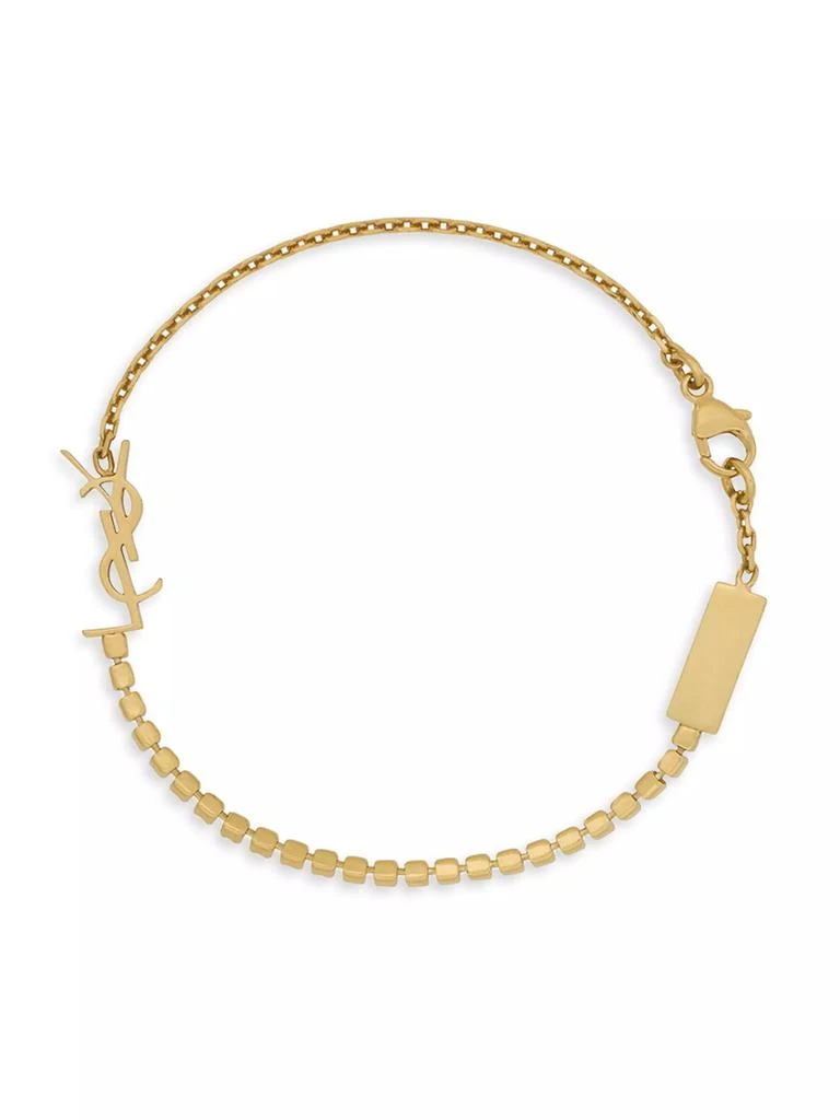 Yves Saint Laurent Cassandre Charm Bracelet in Metal and Rhinestone 2