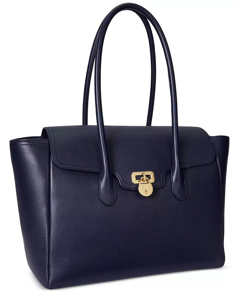 Ralph Lauren Pebbled Leather Extra-Large Tanner Satchel