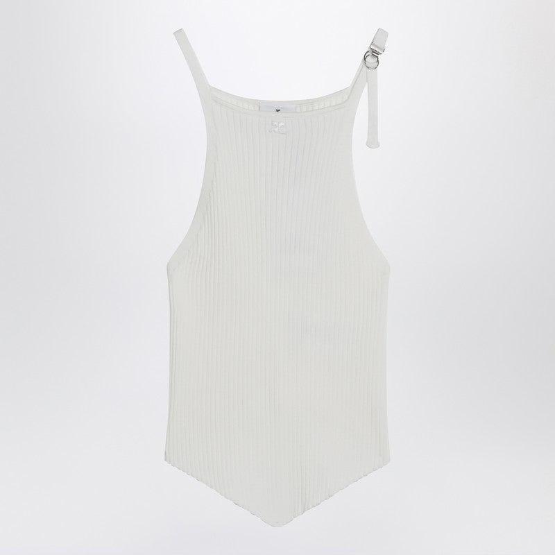 courreges Courrèges Ribbed Top With Pointed Hem