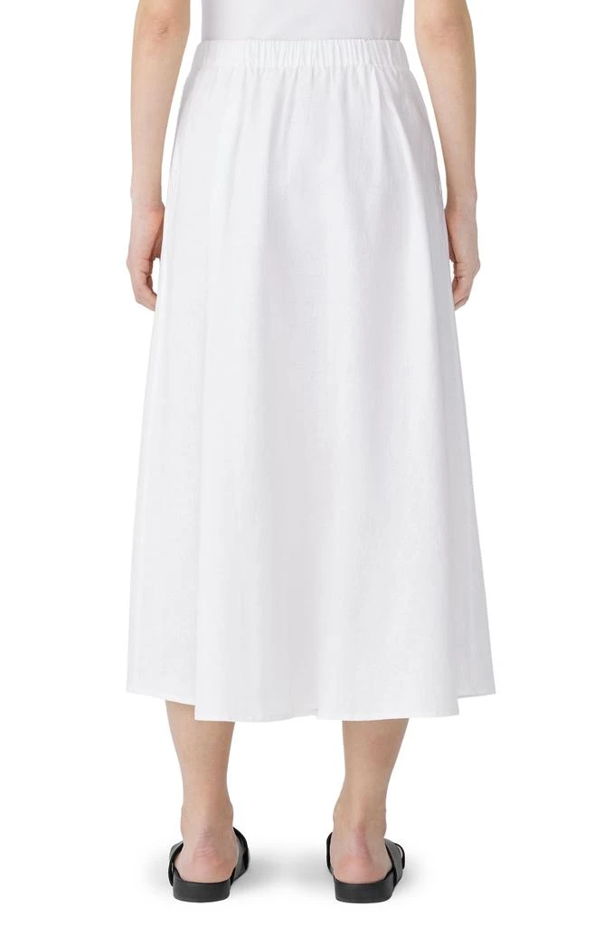 Eileen Fisher A-Line Organic Linen Midi Skirt 2