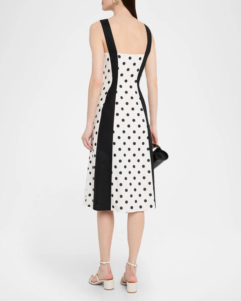 Rachel Antonoff Sloane Polka Dot Colorblock Midi Dress 3