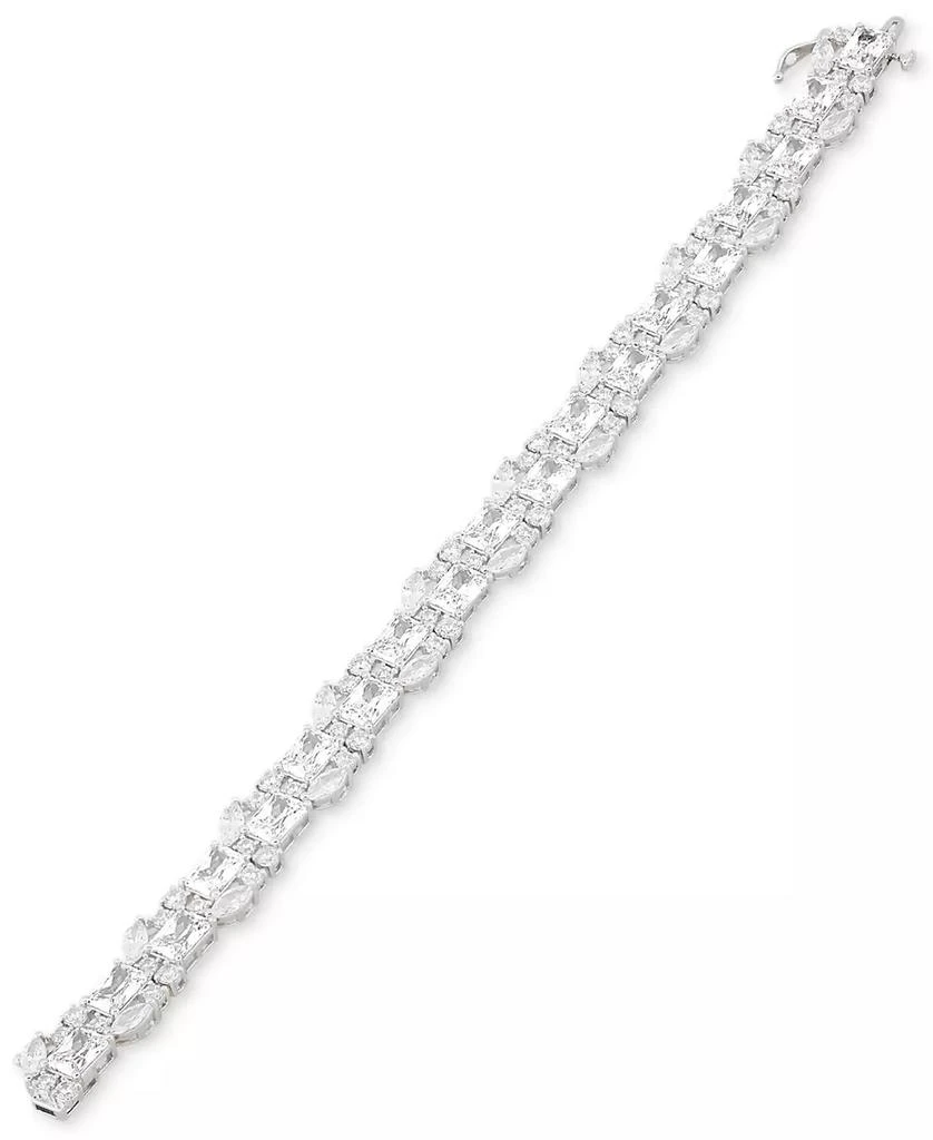Arabella Cubic Zirconia Mixed Cut Cluster Tennis Bracelet in Sterling Silver 4
