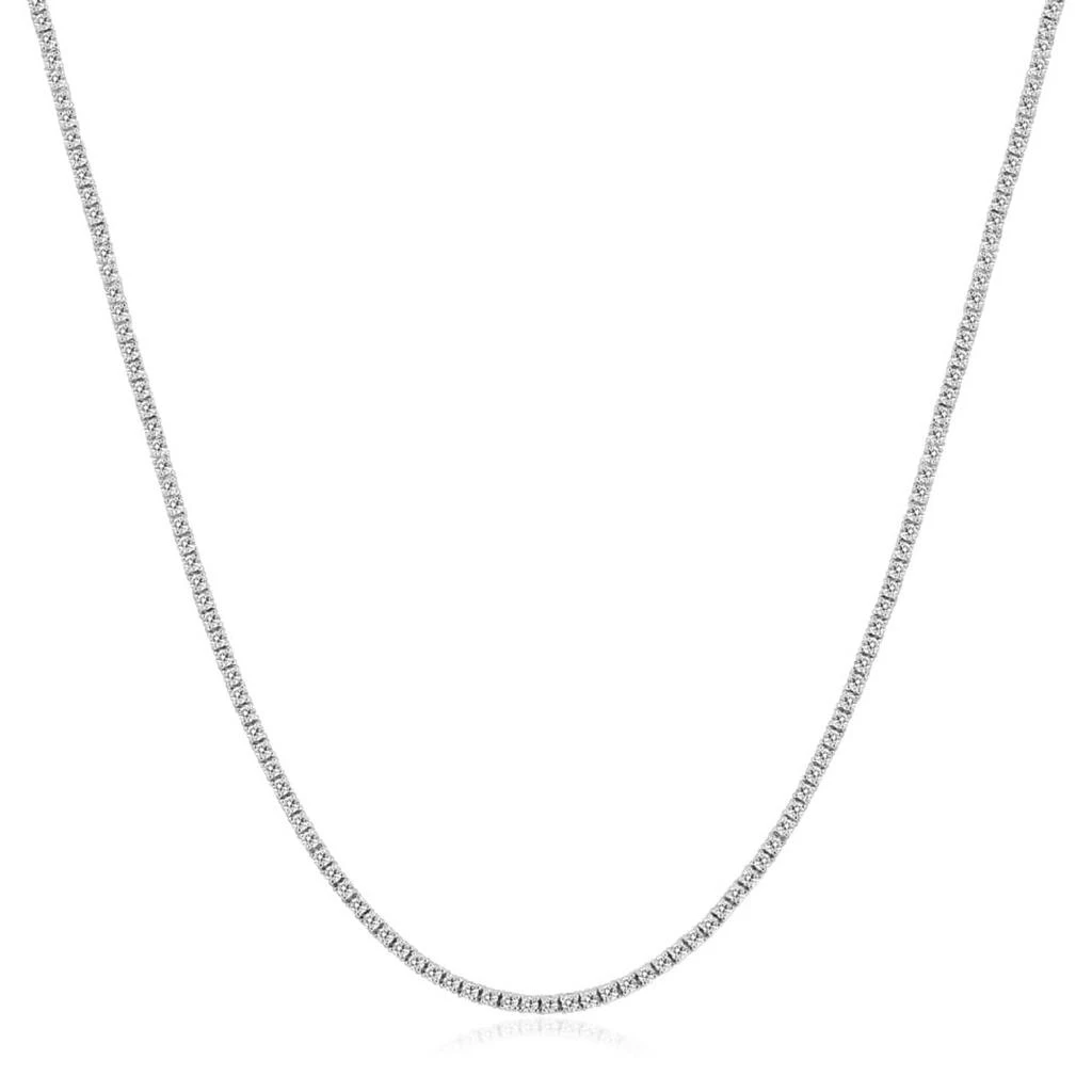 Pompeii3 Certified 5Ct 18" Diamond Tennis Necklace 14k White Gold Lab Grown