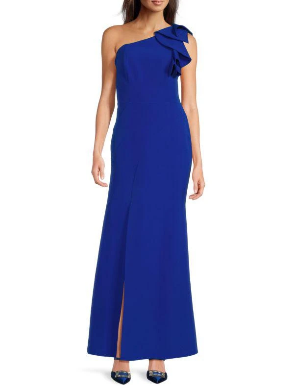 Eliza J Ruffle One-Shoulder Gown 1