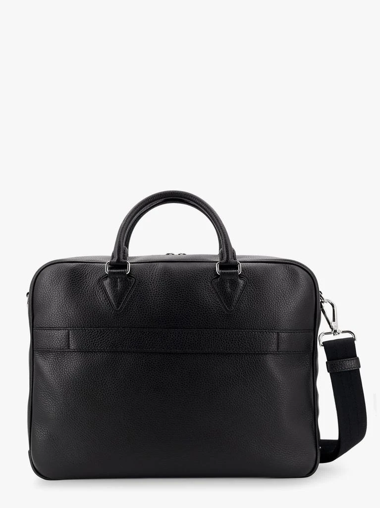ORCIANI Leather briefcase with frontal logo 2