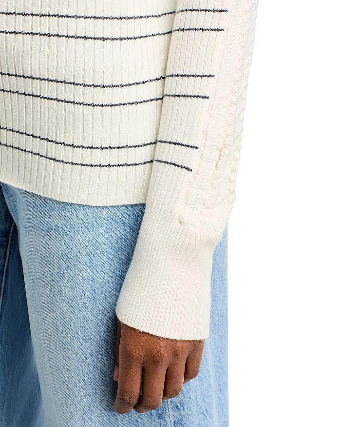 Paige Rhyse Striped Cable Knit Sweater 5
