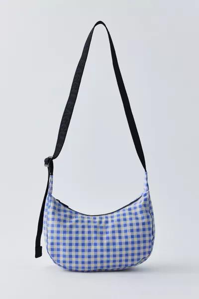 BAGGU BAGGU UO Exclusive Gingham Small Nylon Crescent Bag