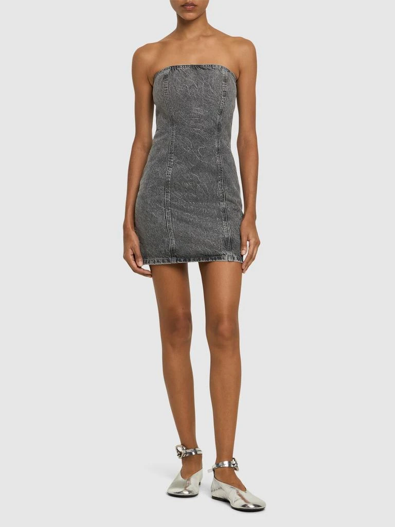 ROTATE Birger Christensen Stonewashed Cotton Denim Mini Dress 1