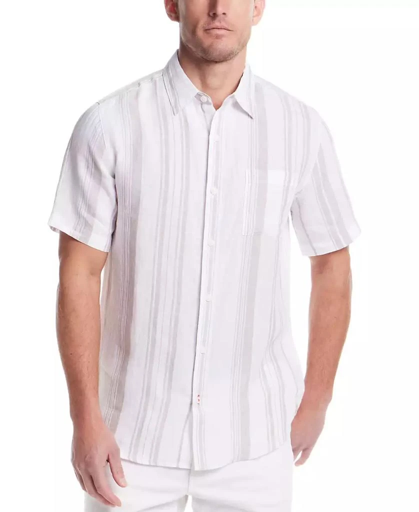 Weatherproof Vintage Men's Regular-Fit Stripe Button-Down 100% Linen Shirt 1