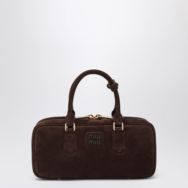 Shop Miu Miu Logo-Embossed Zipped Handbag on Sale at