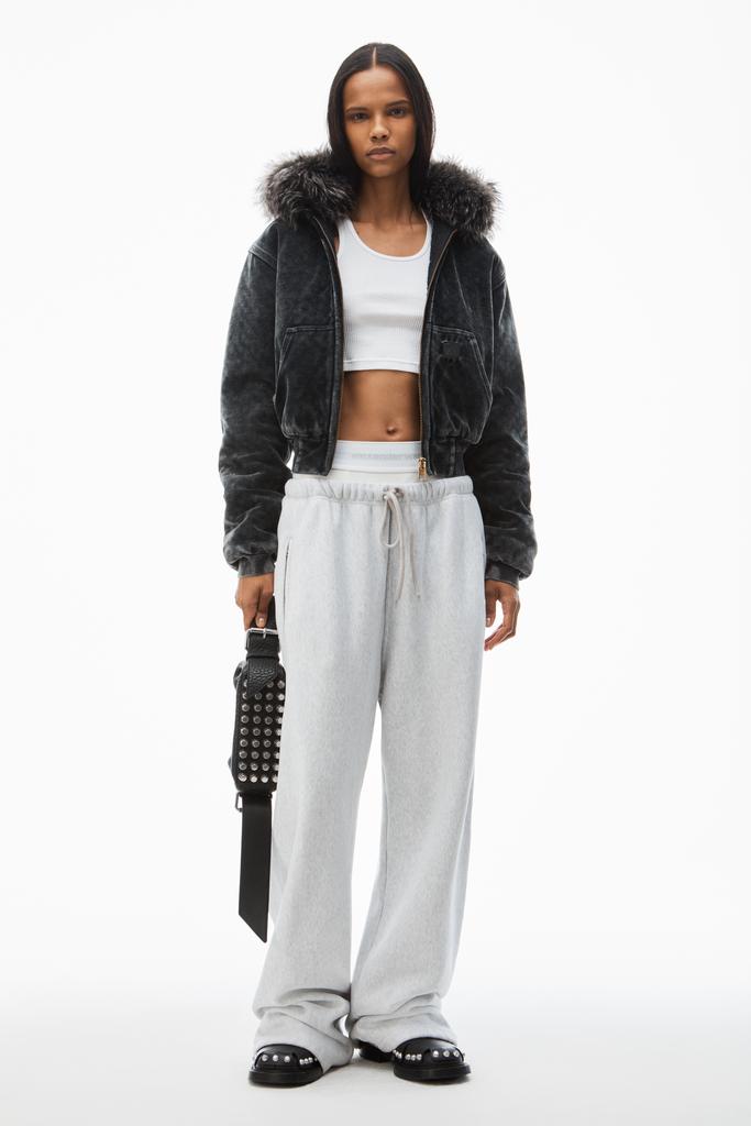 Alexander Wang wide leg sweatpants with pre-styled logo brief waistband