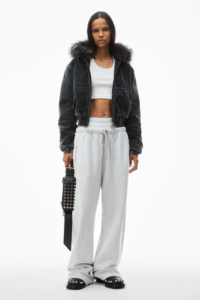 Alexander Wang wide leg sweatpants with pre-styled logo brief waistband 1