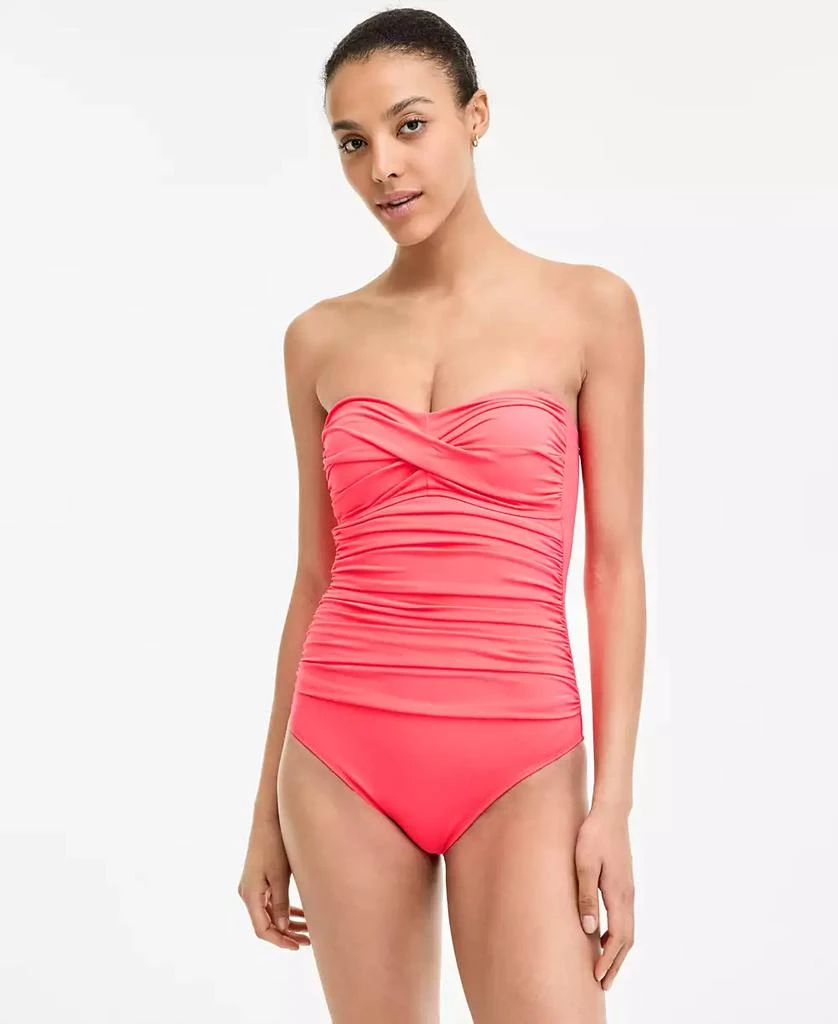 Anne Cole Twist-Front Ruched One-Piece Swimsuit 1