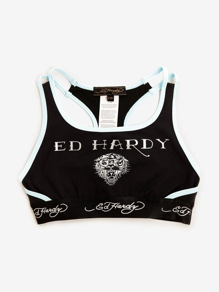 ED Hardy ED Hardy Girls Sports Crop Top in Black 1