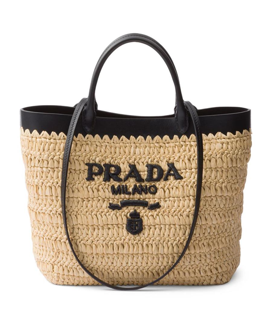 Prada Small Woven Tote Bag