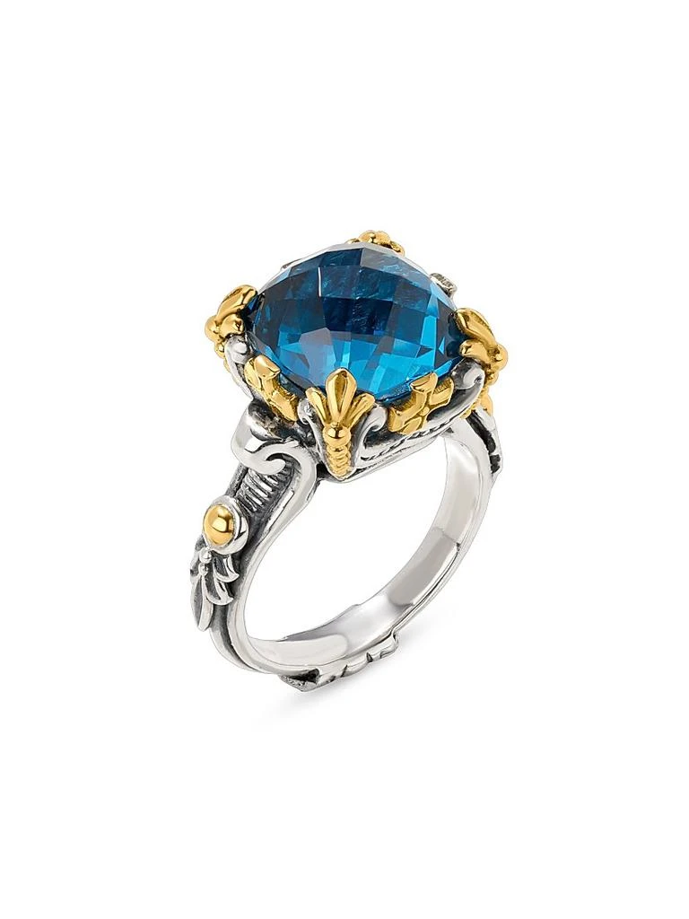 Konstantino Anthos Sterling Silver, 18K Yellow Gold & Blue Spinel Ring 1
