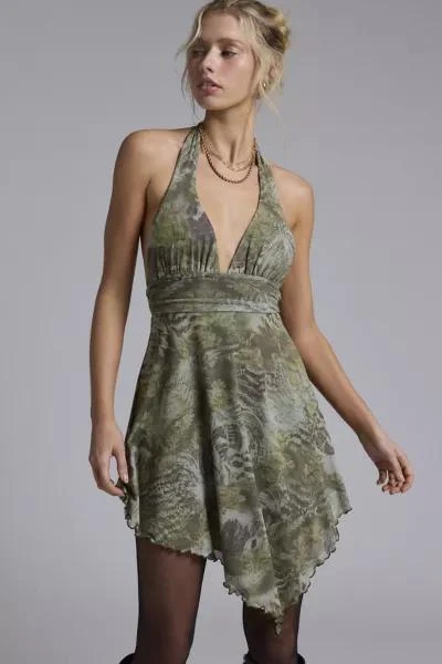 Urban Outfitters UO Jessa Mesh Halter Mini Dress 2