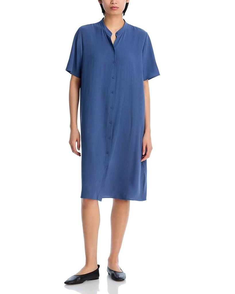 Eileen Fisher Silk Mandarin Collar Shirtdress 3